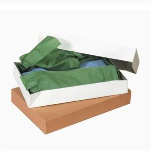 White Gift Apparel Boxes Two Pieces, 11 1/2" x 8 1/2" x 1 5/8", Pack of 100 NEW